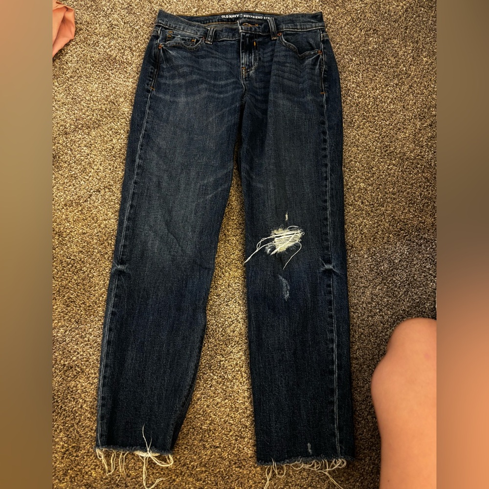 Old Navy Dark Blue Straight Leg Jeans